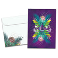 Load image into Gallery viewer, The cover of Tree-Free&#39;s Floral Moon card, along with its matching envelope.
