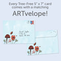 Load image into Gallery viewer, The envelope for Tree-Free’s Surrounding with Love card, along with the following text: “Every Tree-Free 5x7 card comes with a matching ARTvelope!”
