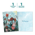 Load image into Gallery viewer, The cover and inside of Tree-Free’s Surrounding with Love card, along with the following text: “1 greeting card, 1 matching envelope”
