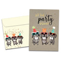 Load image into Gallery viewer, The cover of Tree-Free&#39;s Party Dogs card, along with its matching envelope.
