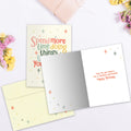 Load image into Gallery viewer, The inside of Tree-Free’s Soul Sparkle card, with the cover and envelope in the background.
