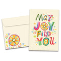 Load image into Gallery viewer, The cover of Tree-Free&#39;s May Joy Find You card, along with its matching envelope.
