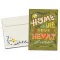 Load image into Gallery viewer, The cover of Tree-Free&#39;s Home is Where card, along with its matching envelope.
