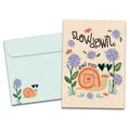 Load image into Gallery viewer, The cover of Tree-Free&#39;s Slow Down card, along with its matching envelope.
