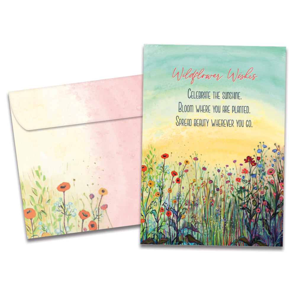 The cover of Tree-Free's Summer Joy card, along with its matching envelope.