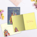 Load image into Gallery viewer, The inside of Tree-Free’s Fairytale Wishes card, with the cover and envelope in the background.
