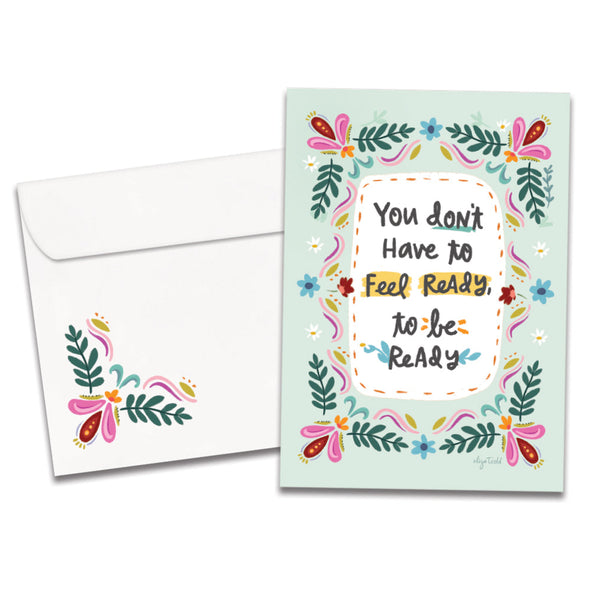 The cover of Tree-Free's Be Ready card, along with its matching envelope.
