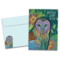 Load image into Gallery viewer, The cover of Tree-Free&#39;s Another Year Wiser card, along with its matching envelope.
