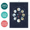 Load image into Gallery viewer, The cover of Tree-Free’s Relax Connect Harness card with lines demonstrating its 5x7 dimensions, along with the following text: “100% PCW recycled paper, proudly made in the USA, sustainably printed on extra-thick card stock”
