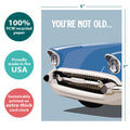 Load image into Gallery viewer, The cover of Tree-Free’s Just Classic card with lines demonstrating its 5x7 dimensions, along with the following text: “100% PCW recycled paper, proudly made in the USA, sustainably printed on extra-thick card stock”
