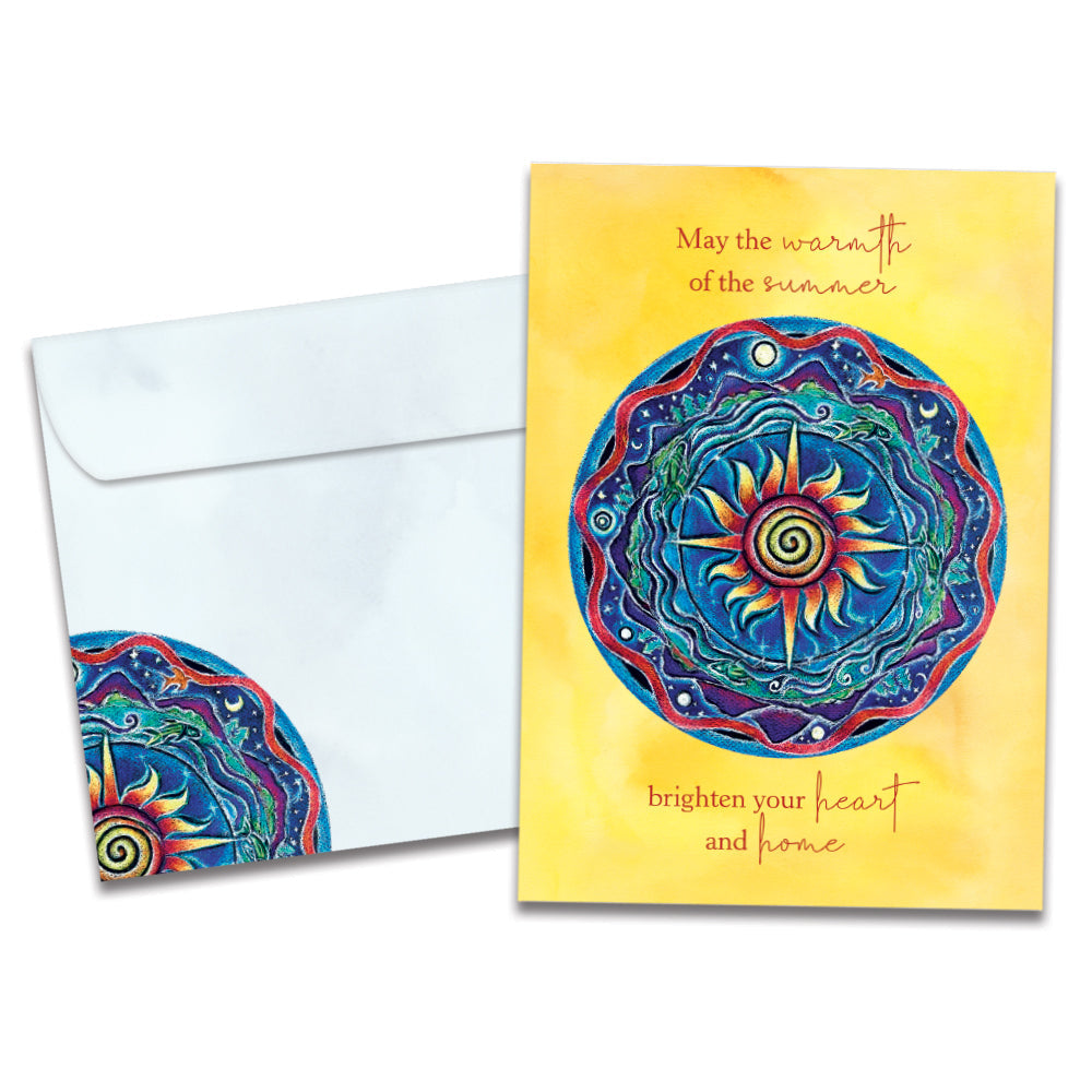 The cover of Tree-Free's Warmth of Summer card, along with its matching envelope.