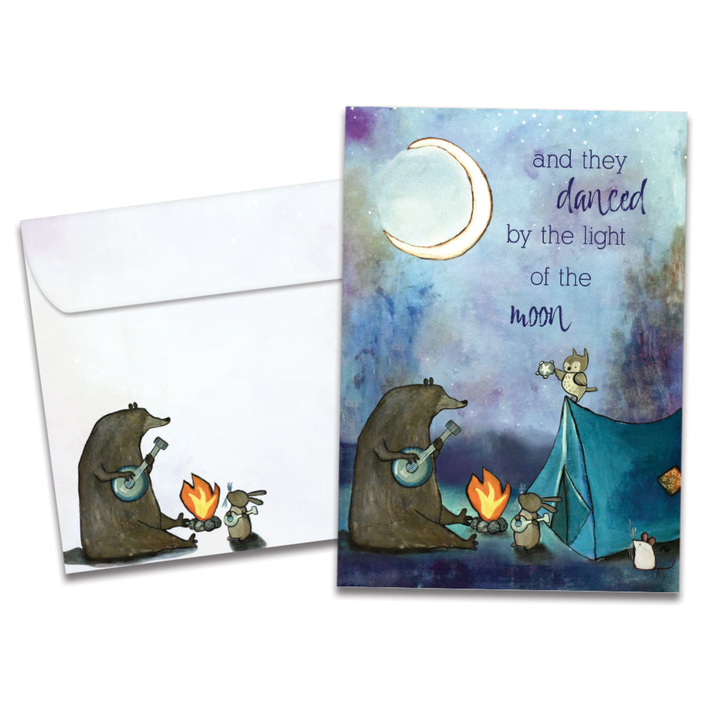 The cover of Tree-Free's And They Danced card, along with its matching envelope.