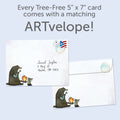 Load image into Gallery viewer, The envelope for Tree-Free’s And They Danced card, along with the following text: “Every Tree-Free 5x7 card comes with a matching ARTvelope!”
