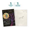 Load image into Gallery viewer, The cover and inside of Tree-Free’s Who Wants Candy card, along with the following text: “1 greeting card, 1 matching envelope”
