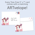 Load image into Gallery viewer, The envelope for Tree-Free’s 40 and Fabulous card, along with the following text: “Every Tree-Free 5x7 card comes with a matching ARTvelope!”
