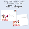 Load image into Gallery viewer, The envelope for Tree-Free’s 50 and Fabulous card, along with the following text: “Every Tree-Free 5x7 card comes with a matching ARTvelope!”

