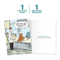 Load image into Gallery viewer, The cover and inside of Tree-Free’s Sore Knee card, along with the following text: “1 greeting card, 1 matching envelope”
