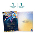 Load image into Gallery viewer, The cover and inside of Tree-Free’s Warm Kind Gentle card, along with the following text: “1 greeting card, 1 matching envelope”
