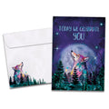 Load image into Gallery viewer, The cover of Tree-Free&#39;s Celebrate Today card, along with its matching envelope.
