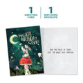 Load image into Gallery viewer, The cover and inside of Tree-Free’s Magical Wishes card, along with the following text: “1 greeting card, 1 matching envelope”
