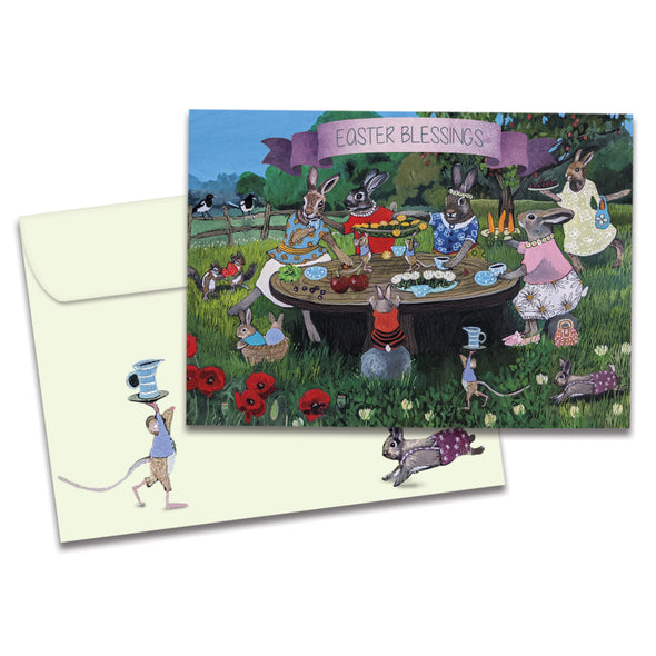 The cover of Tree-Free's Family Blessings card, along with its matching envelope.