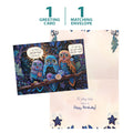 Load image into Gallery viewer, The cover and inside of Tree-Free’s Owl Wishes card, along with the following text: “1 greeting card, 1 matching envelope”
