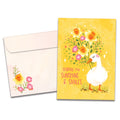 Load image into Gallery viewer, The cover of Tree-Free&#39;s Sunshine and Smiles card, along with its matching envelope.
