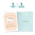 Load image into Gallery viewer, The cover and inside of Tree-Free’s Loved Beyond Measure card, along with the following text: “1 greeting card, 1 matching envelope”
