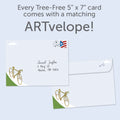 Load image into Gallery viewer, The envelope for Tree-Free’s Good Times 40 card, along with the following text: “Every Tree-Free 5x7 card comes with a matching ARTvelope!”
