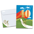 Load image into Gallery viewer, The cover of Tree-Free&#39;s Good Times 40 card, along with its matching envelope.
