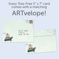 Load image into Gallery viewer, The envelope for Tree-Free’s Better Late Than Never card, along with the following text: “Every Tree-Free 5x7 card comes with a matching ARTvelope!”
