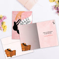 Load image into Gallery viewer, The inside of Tree-Free’s Letting Loose card, with the cover and envelope in the background.
