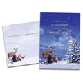 Load image into Gallery viewer, The cover of Tree-Free&#39;s Joyful Winter card, along with its matching envelope.
