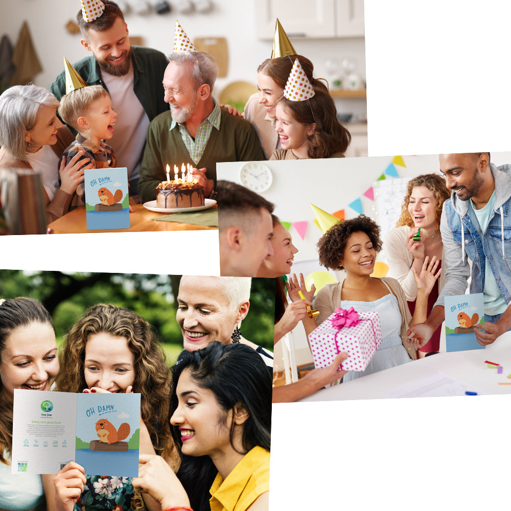 Lifestyle image(s) featuring Tree-Free's Beaver Dam card