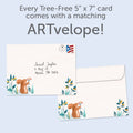 Load image into Gallery viewer, The envelope for Tree-Free’s Squirrel Bear Thanks card, along with the following text: “Every Tree-Free 5x7 card comes with a matching ARTvelope!”
