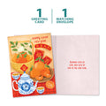 Load image into Gallery viewer, The cover and inside of Tree-Free’s Lucky Tea Set card, along with the following text: “1 greeting card, 1 matching envelope”
