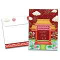 Load image into Gallery viewer, The cover of Tree-Free&#39;s Magic Pavilion card, along with its matching envelope.
