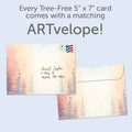 Load image into Gallery viewer, The envelope for Tree-Free’s Wildflower Light Daughter card, along with the following text: “Every Tree-Free 5x7 card comes with a matching ARTvelope!”
