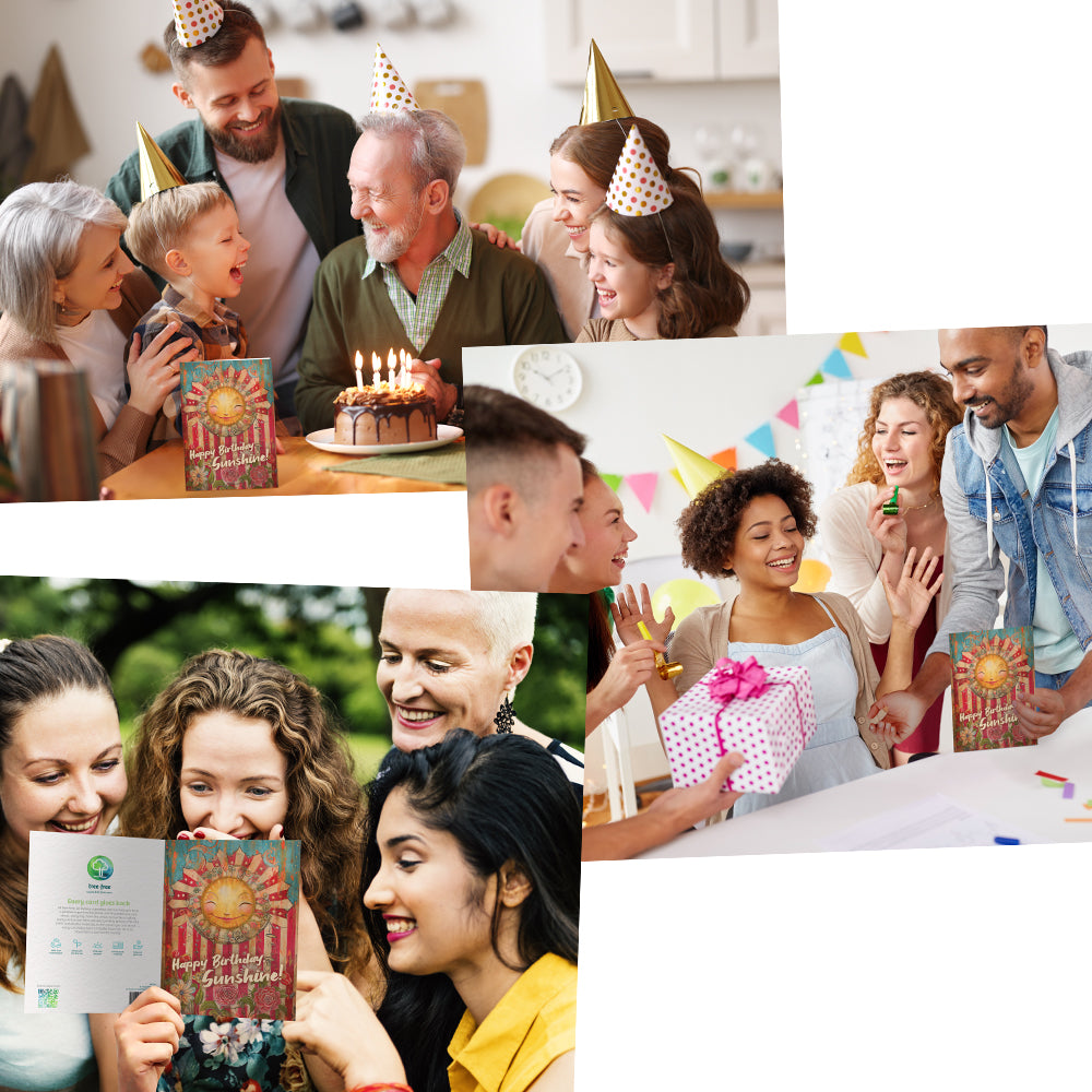 Lifestyle image(s) featuring Tree-Free's Happy Sunshine card