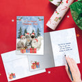 Load image into Gallery viewer, The inside of Tree-Free’s Cat Person Wishes card, with the cover and envelope in the background.
