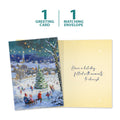 Load image into Gallery viewer, The cover and inside of Tree-Free’s Dreaming of a White Christmas card, along with the following text: “1 greeting card, 1 matching envelope”
