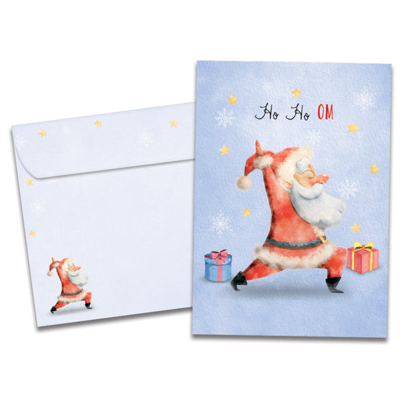 The cover of Tree-Free's Ho Ho Ohm card, along with its matching envelope.