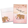 Load image into Gallery viewer, The cover of Tree-Free&#39;s Owl Always card, along with its matching envelope.
