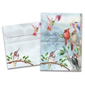 Load image into Gallery viewer, The cover of Tree-Free&#39;s Hummingbird Journey card, along with its matching envelope.

