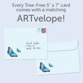 Load image into Gallery viewer, The envelope for Tree-Free’s Butterfly #1 card, along with the following text: “Every Tree-Free 5x7 card comes with a matching ARTvelope!”
