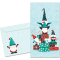 Load image into Gallery viewer, The cover of Tree-Free&#39;s Gnomes Piled High card, along with its matching envelope.
