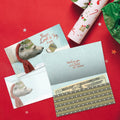 Load image into Gallery viewer, The inside of Tree-Free’s Peace Love Joy card, with the cover and envelope in the background.
