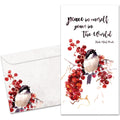 Load image into Gallery viewer, The cover of Tree-Free&#39;s Peace in the World card, along with its matching envelope.
