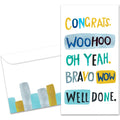 Load image into Gallery viewer, The cover of Tree-Free&#39;s Woohoo Congrats card, along with its matching envelope.

