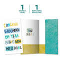 Load image into Gallery viewer, The cover and inside of Tree-Free’s Woohoo Congrats card, along with the following text: “1 greeting card, 1 matching envelope”
